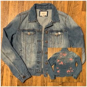 cherry blossom jean jacket